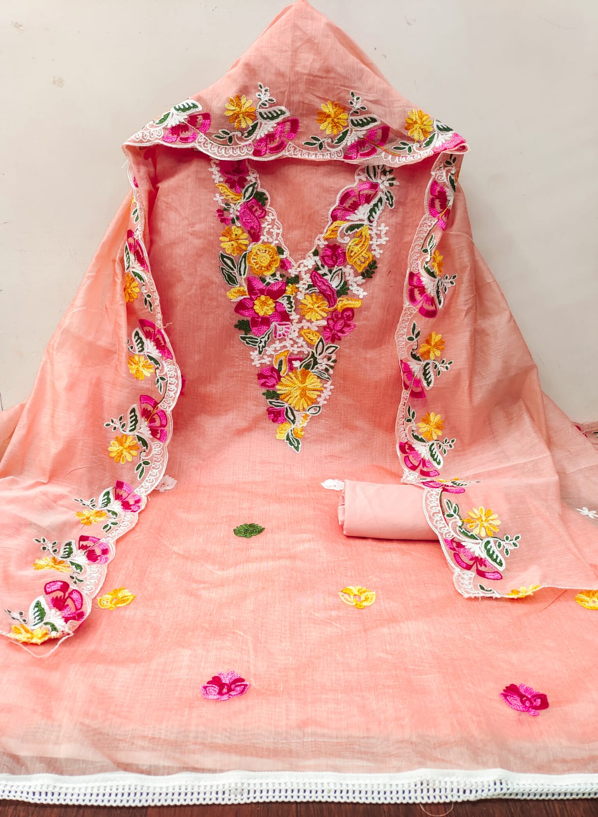 Ds Designer Suit Chanderi Work Non Catalog Dress Material Wholesale Price In Surat

